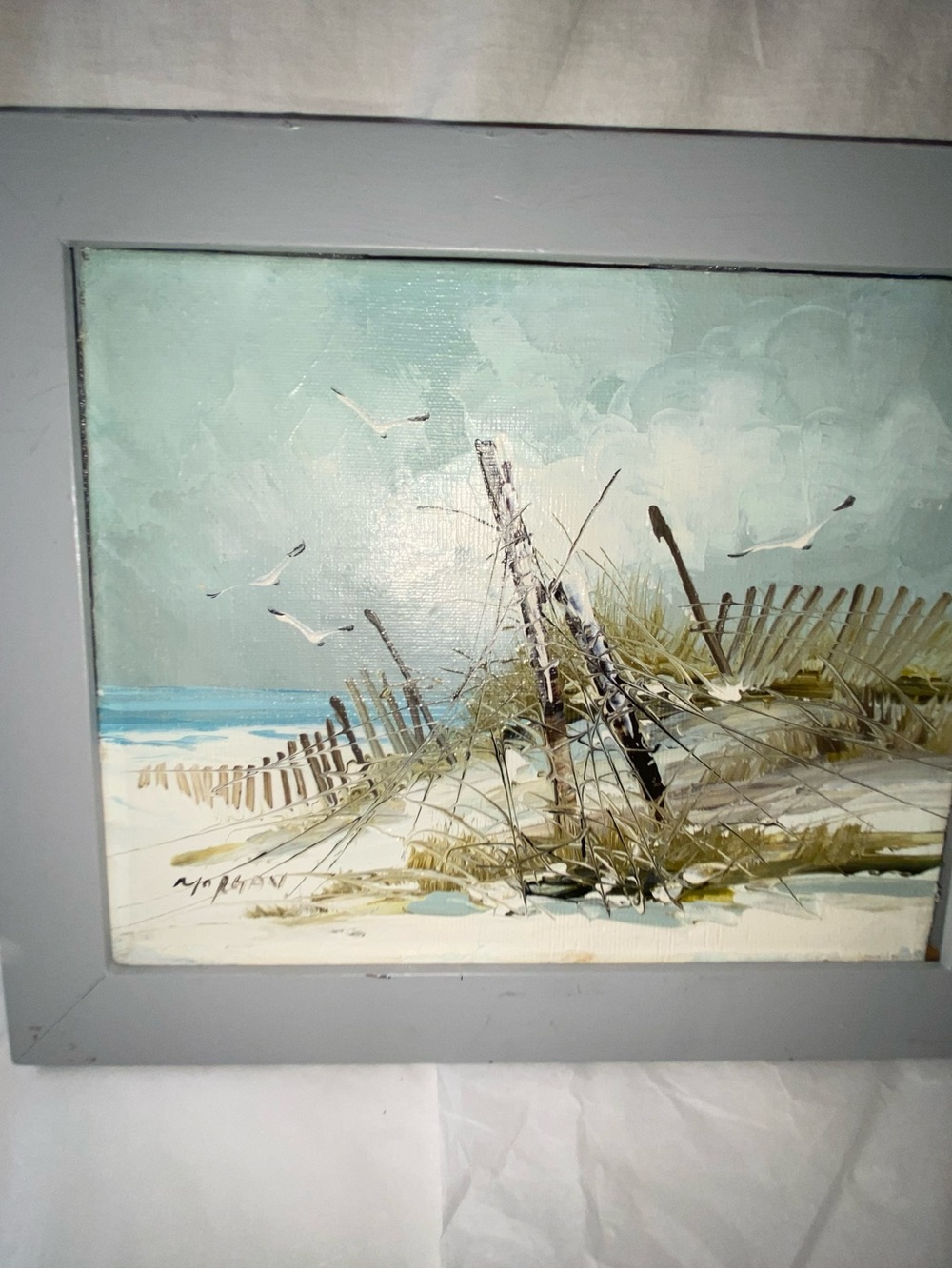 Coastal Seascape Canvas Wall Art in Soft Aqua and Sand